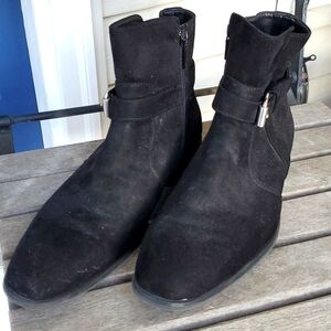 Calvin Klein Lincoln Men's Black Faux Suede Boots - Size 8.5